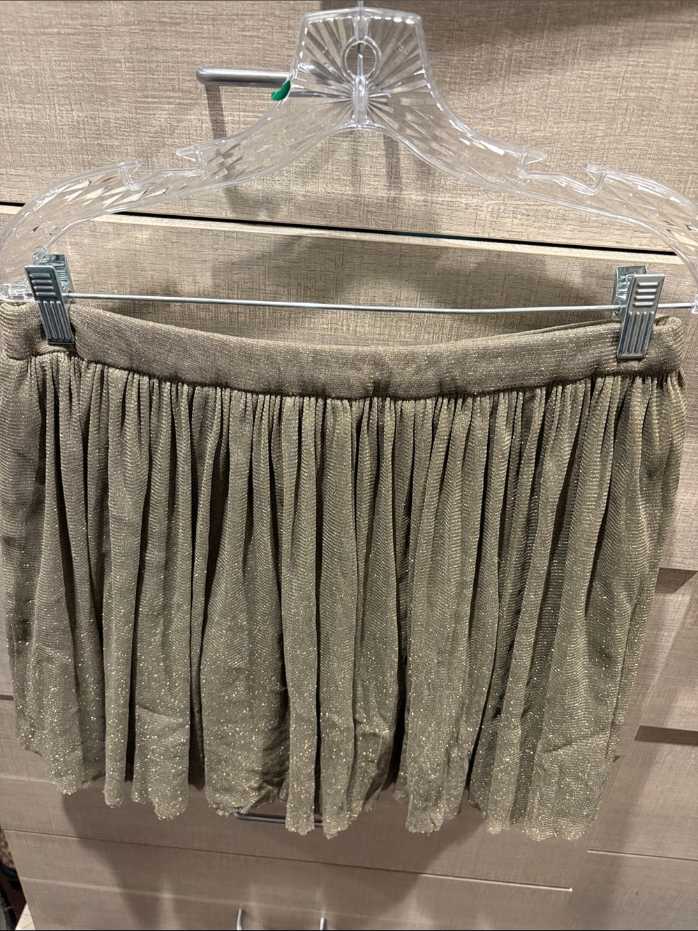 Imoga Olive Green Sparkle Pleated Girls' Skirt